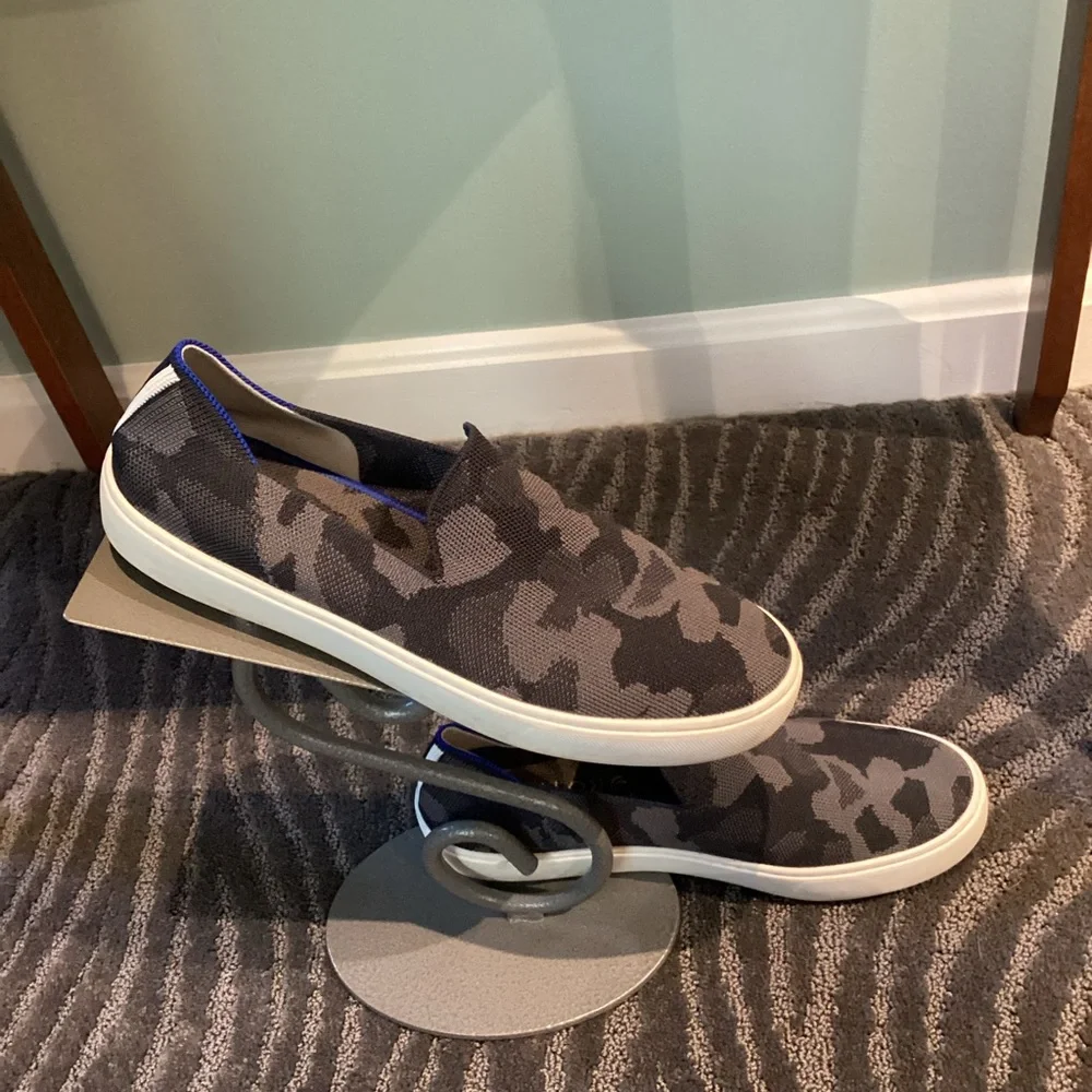 Rothy's Black and Gray Camouflage Original Slip On Sneaker Loafers - Like New! - Picture 4 of 10